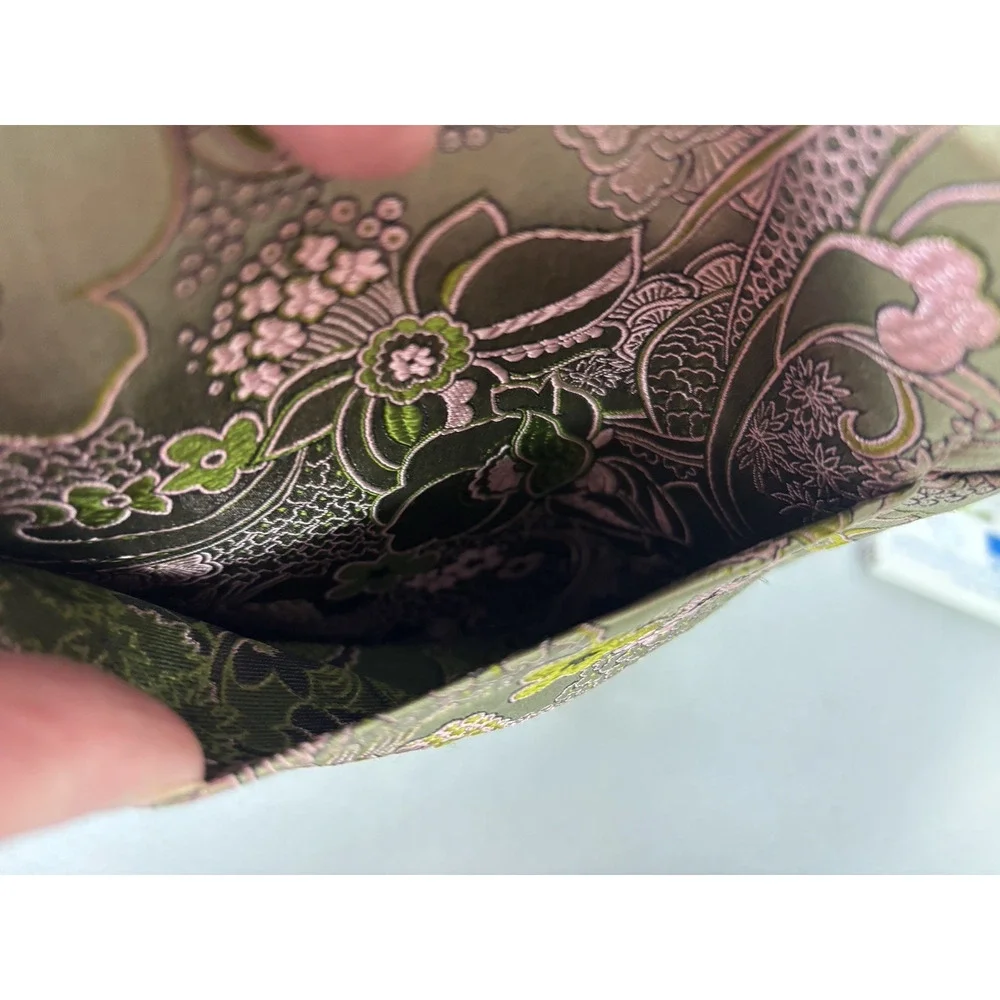 Petunia Pickle Bottom Pink/Green Paisley Floral Purse Diaper Bag with Change Pad